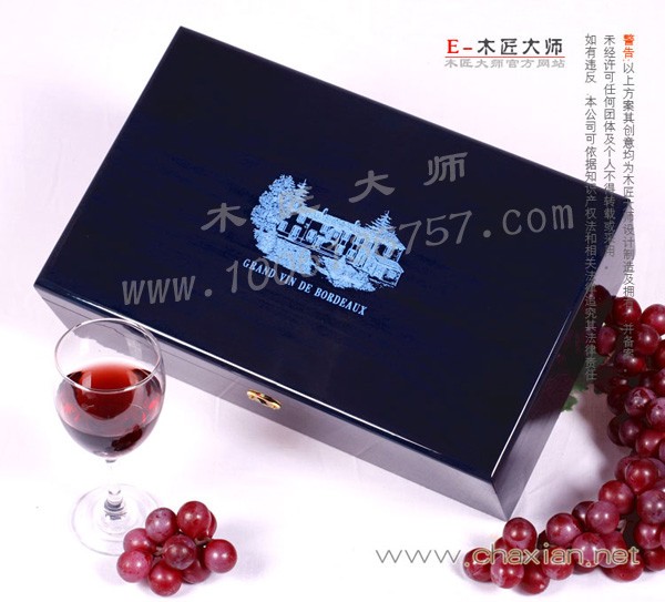 供应潮流前线钢琴漆红酒木盒包装